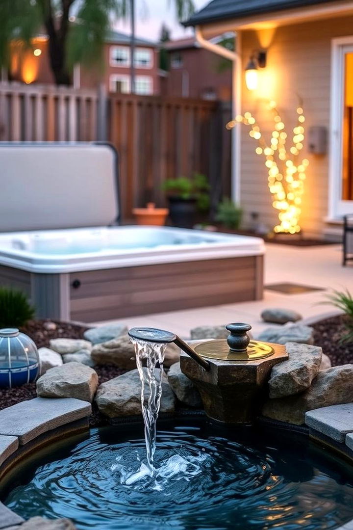 Water Features for Distraction - 22 Backyard Hot Tub Privacy Ideas