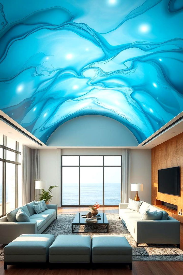 Water Inspired Designs - 22 Living Room Vaulted Ceiling Ideas