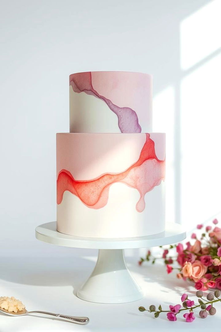 Watercolor Inspired Cake - 22 Wedding Cake Ideas