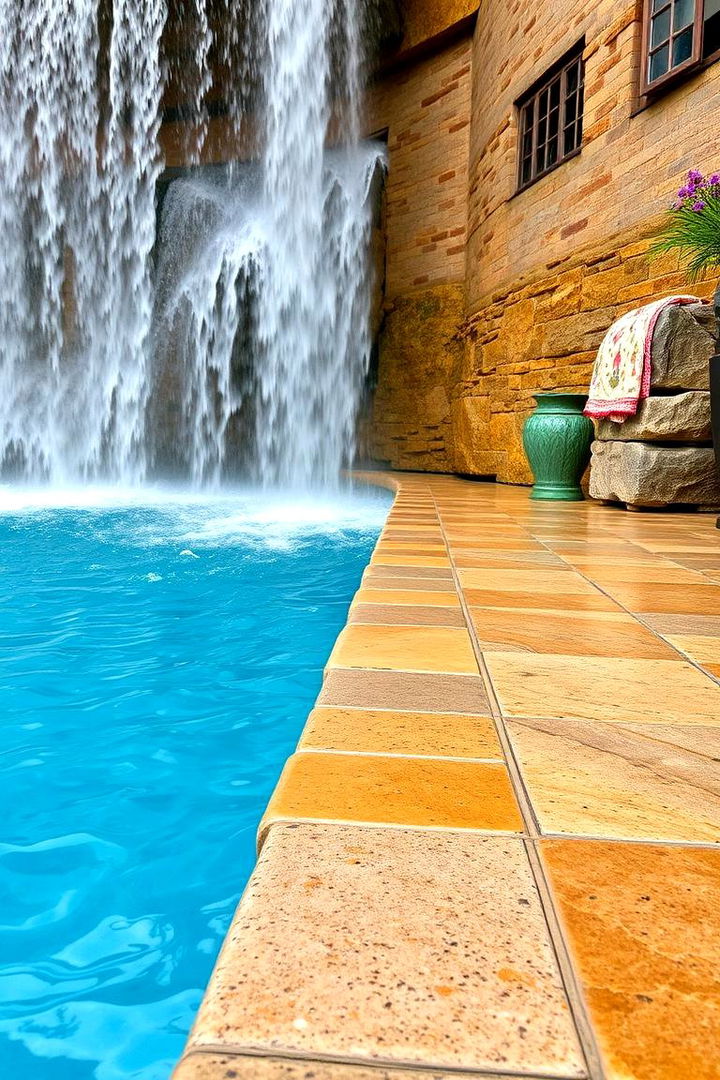 Waterfall Adjacent Path - 22 Pool Walkway Ideas