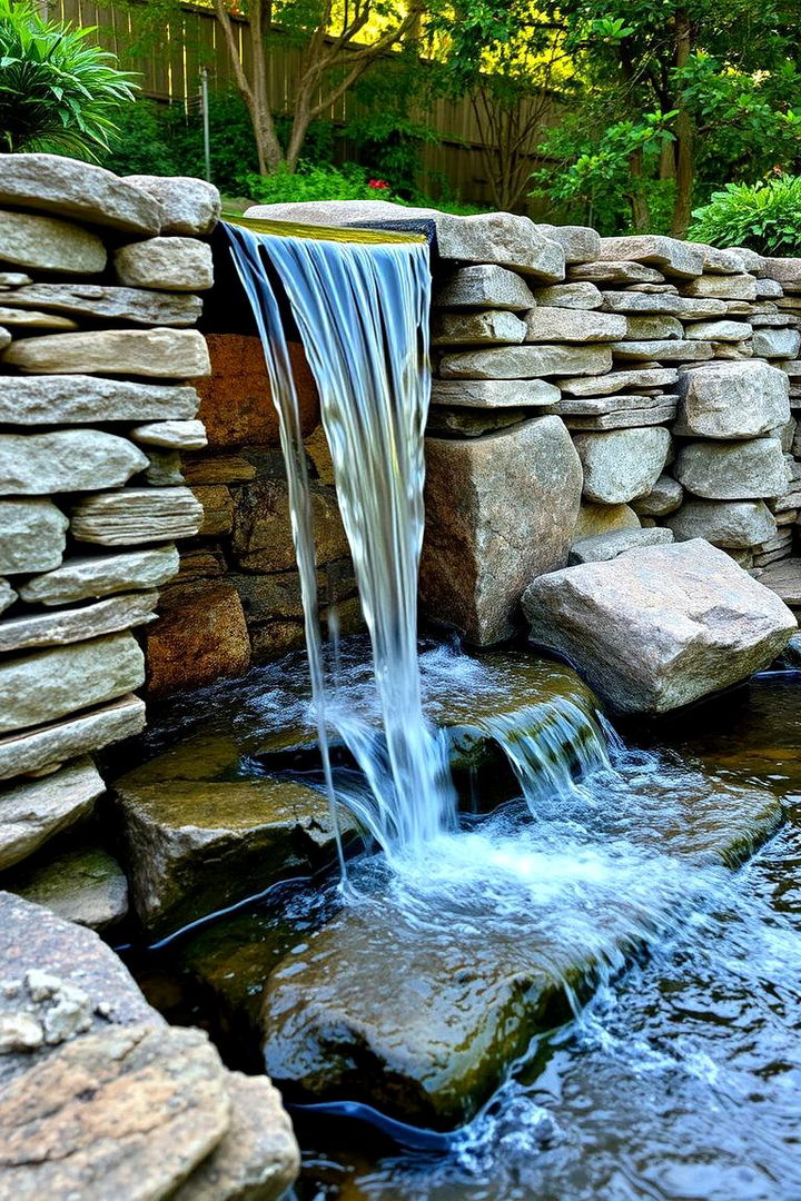 Waterfall Feature Embellishment - 22 Stone Wall Ideas