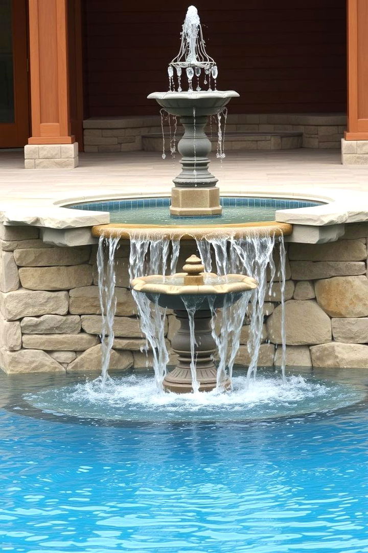 Waterfall and Fountain Highlights - 22 Rustic Pool House Ideas