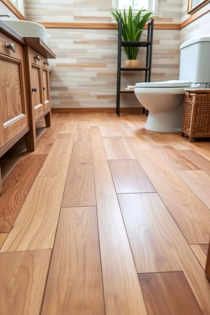 Waterproof Composite Wood Decor - 22 Ideas for Wood Floors in Bathrooms