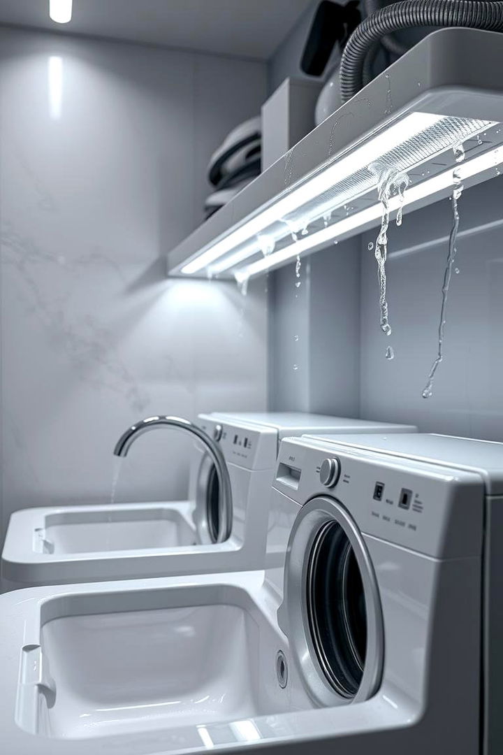 Waterproof LED Strips Near Sinks - 22 Laundry Room Lighting Ideas