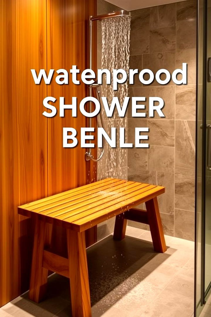 Waterproof Wooden Shower Bench - 22 Shower Bench Ideas