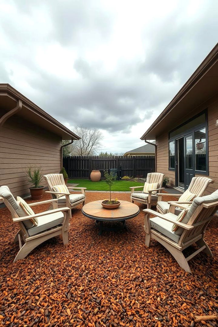 Weather Resistant Setup - 22 mulch patio ideas