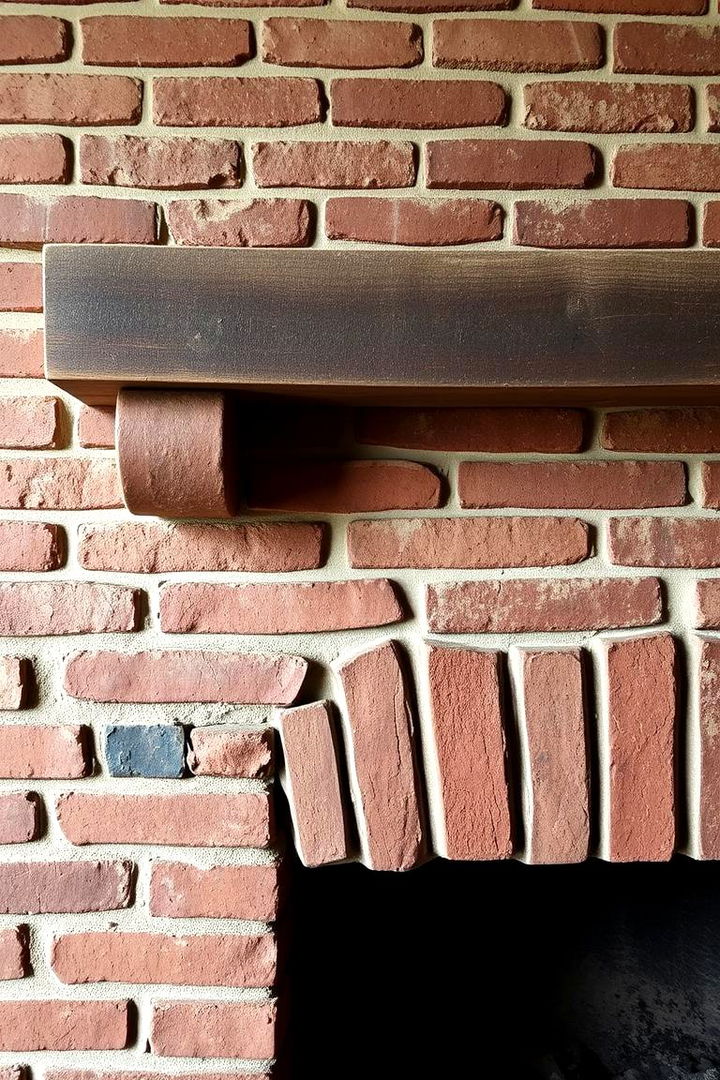 Weathered Brick Details - 22 Rustic Fireplaces