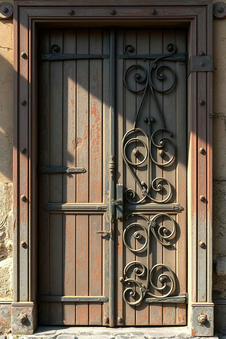 Weathered Metal Accents - 22 Rustic Front Door Ideas