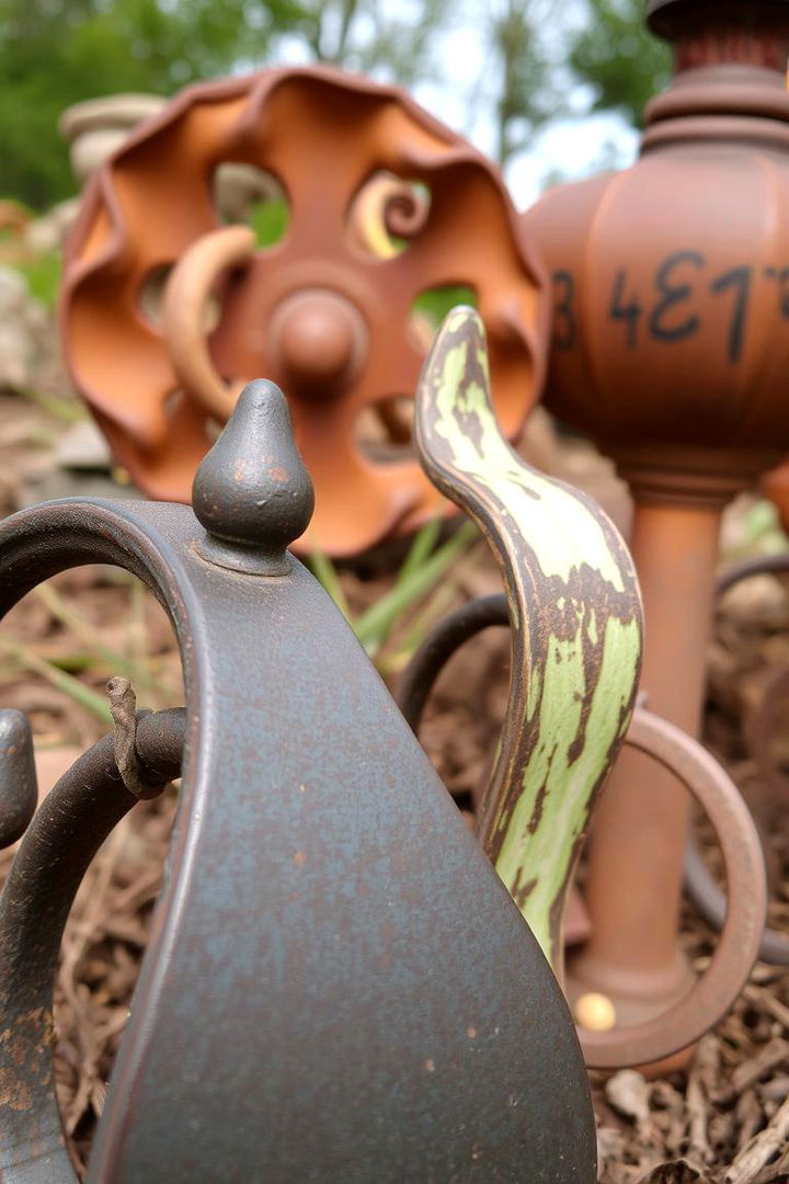 Weathered Metal Accents - 22 Rustic Landscaping Ideas