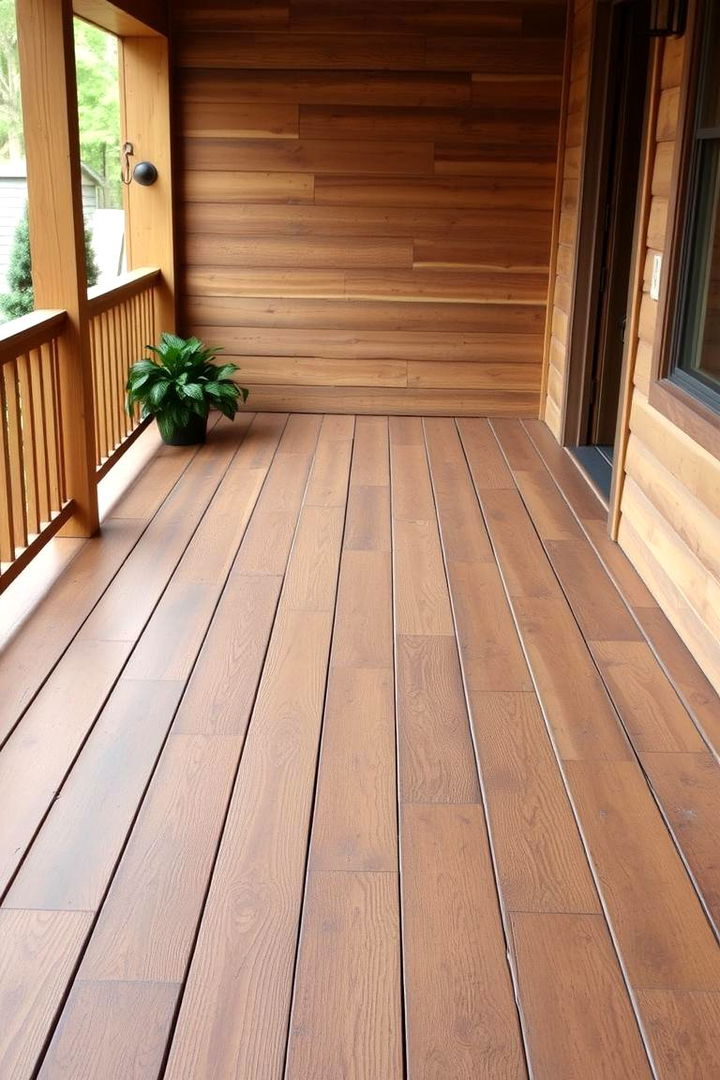 Weathered Reclaimed Wood Flooring - 22 Farmhouse Porch Ideas