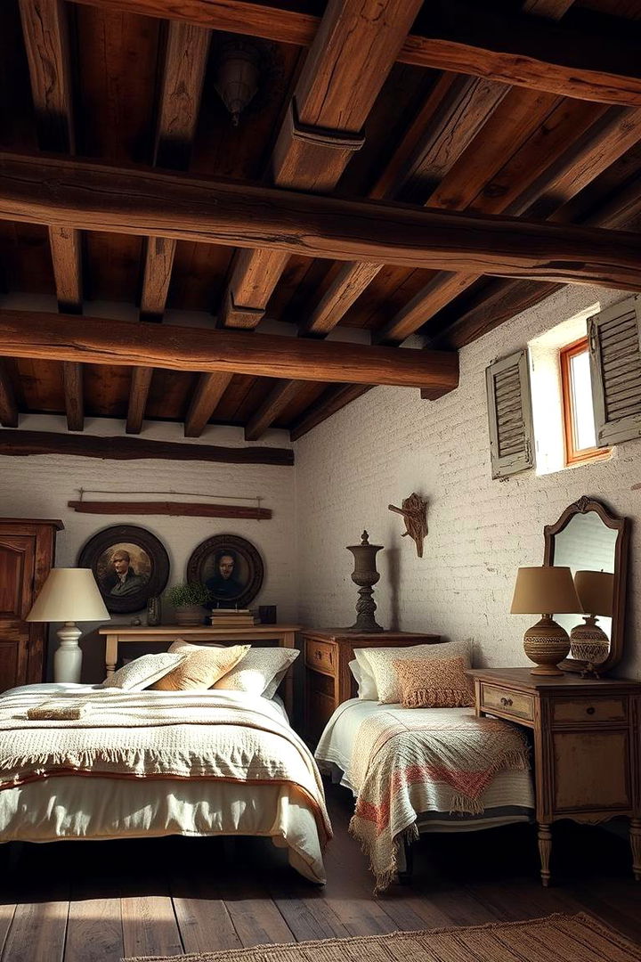 Weathered Wood Accents - 22 Vintage Bedroom Ideas