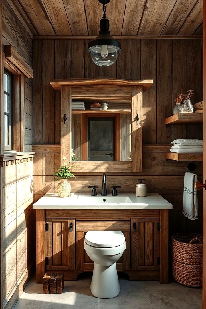 Weathered Wood Charm - 22 Coastal Bathroom Ideas