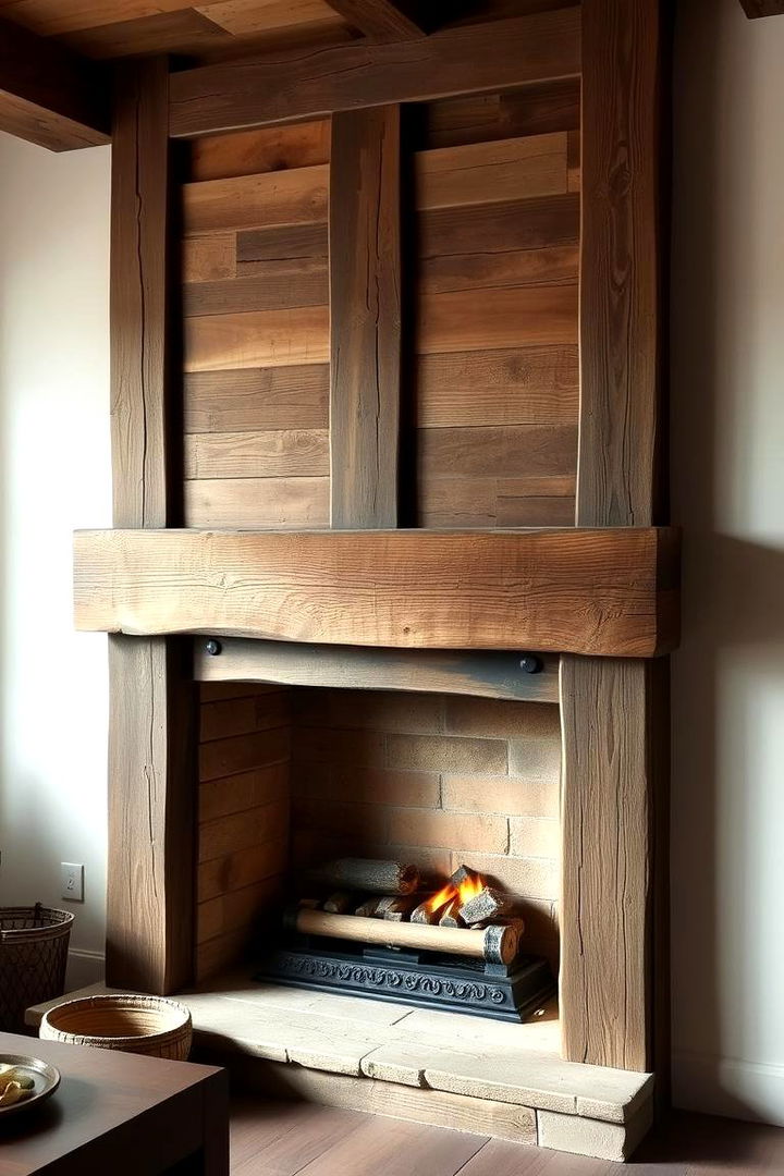 Weathered Wood Mantel Elegance - 22 French Country Fireplace Ideas