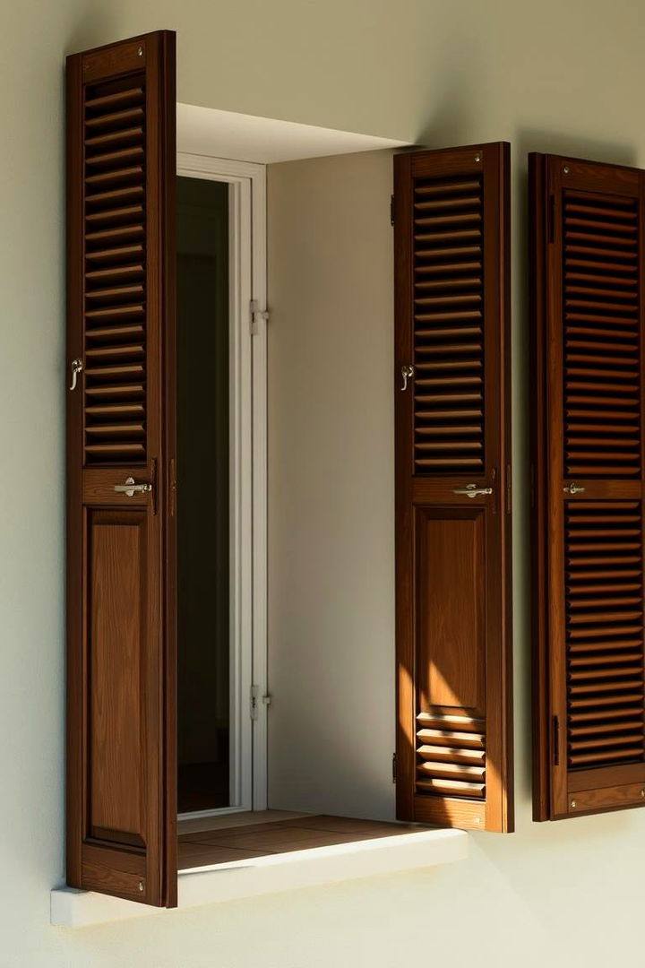 Weathered Wooden Shutters and Pastel Walls - 22 Cottagecore House Exterior Ideas