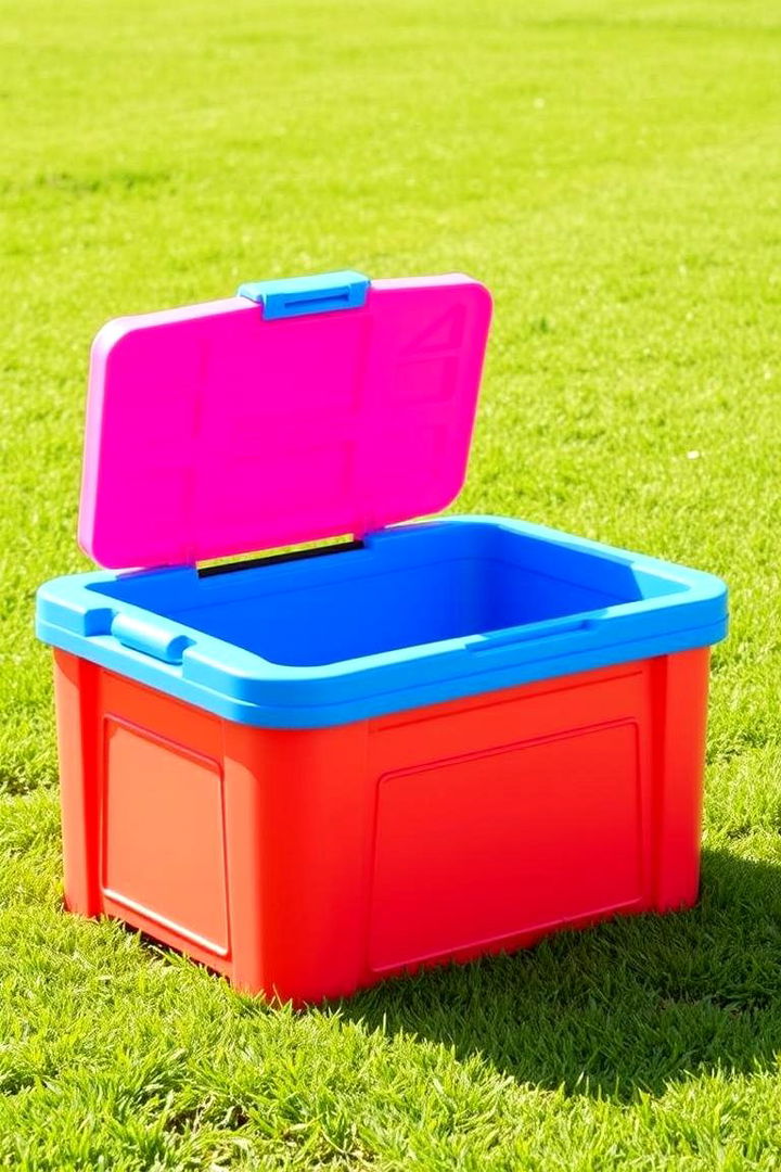 Weatherproof Plastic Toy Chest - 22 Outdoor Toy Storage Ideas