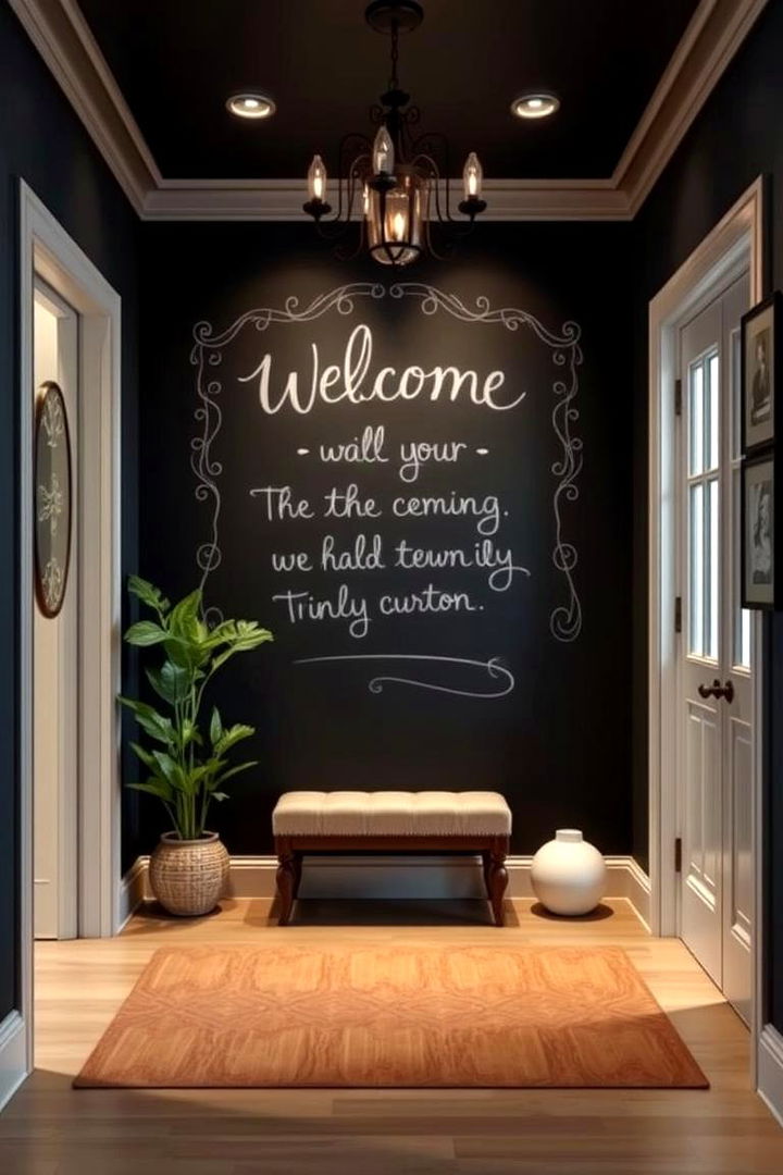 Welcoming Entryway Chalkboard - 22 Chalkboard Wall Ideas