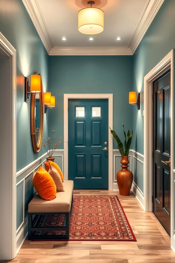 Welcoming Entryway - 22 Teal and Orange Color Scheme for Your Rooms