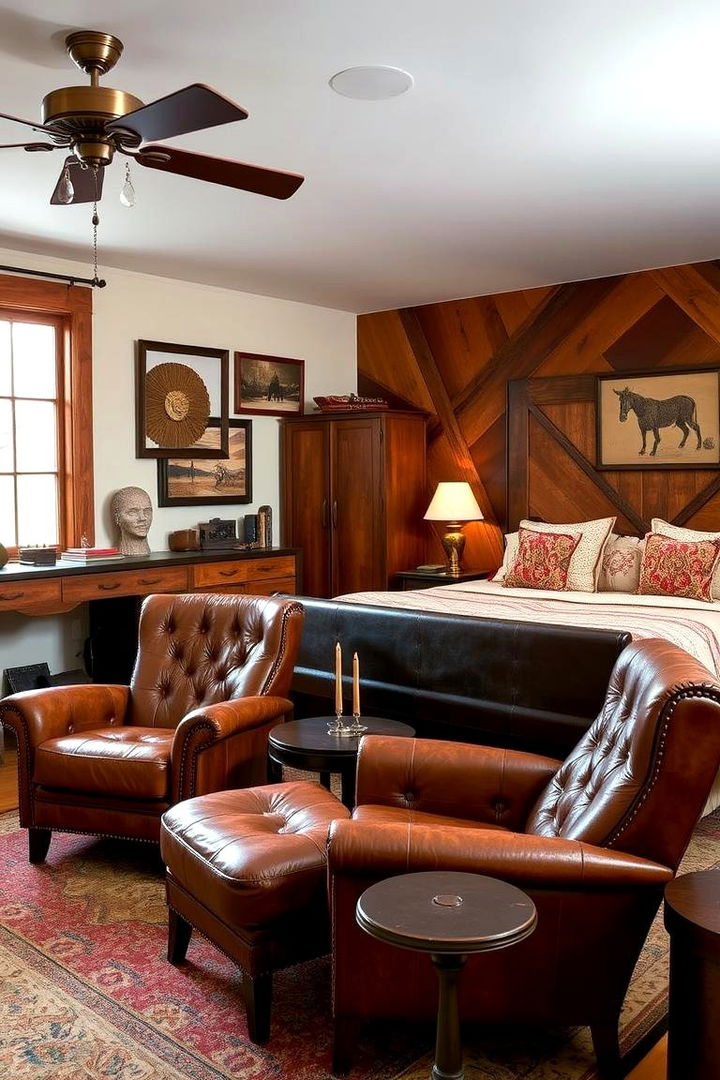 Western Leather Furniture and Sleek Comfort - 22 Western Bedroom Ideas