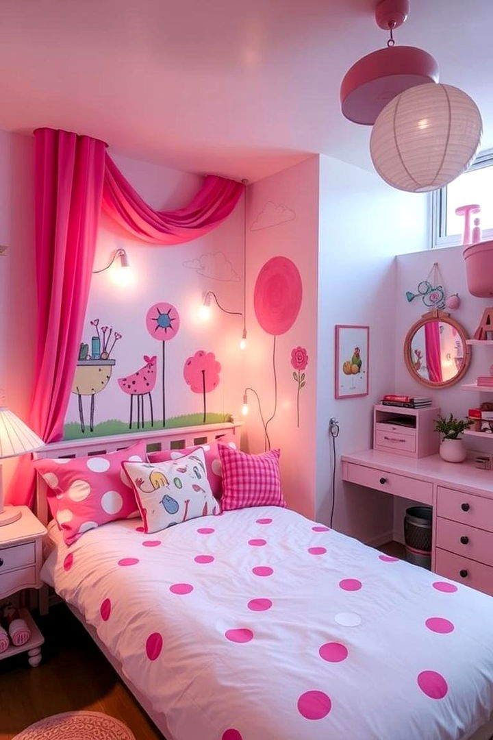 Whimsical Artistry - 22 Pink and White Bedroom Ideas
