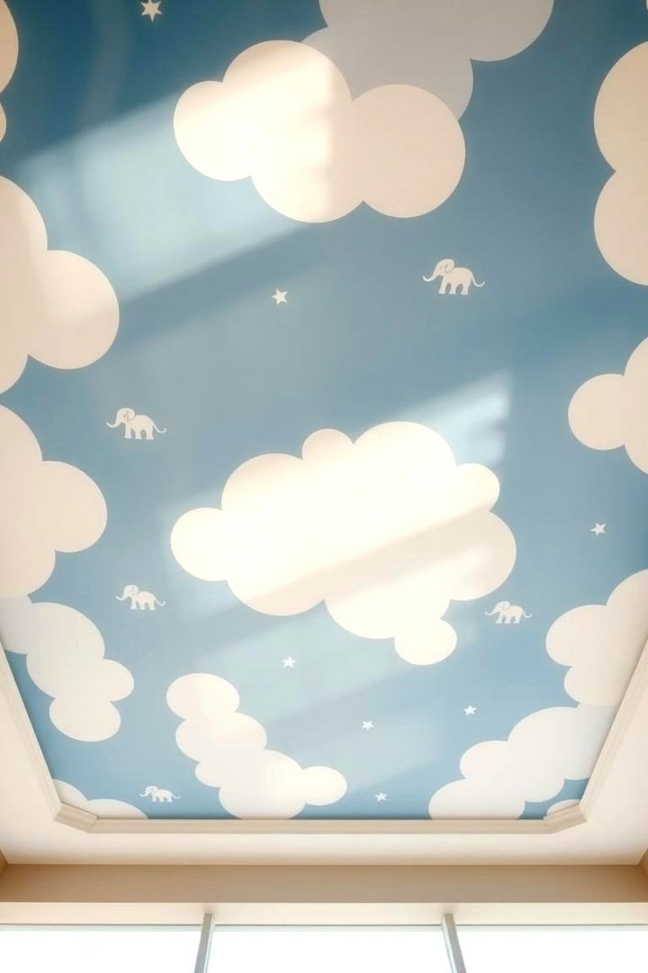 Whimsical Ceiling Details - 22 Elephant Nursery Ideas