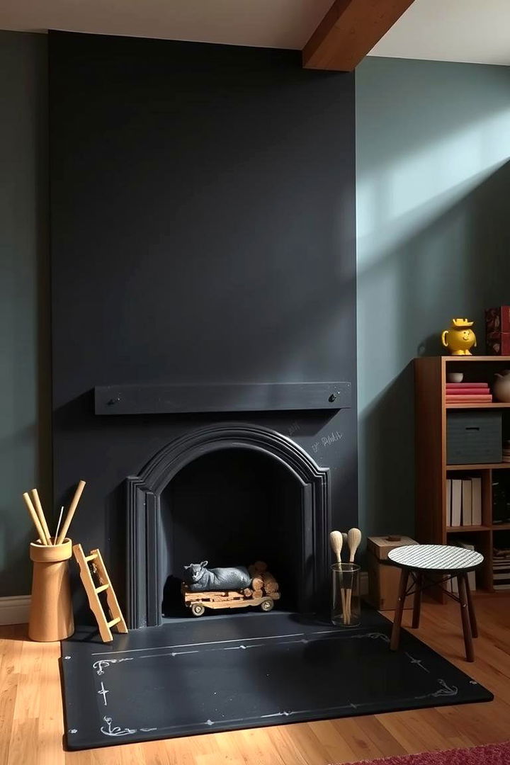Whimsical Chalkboard Paint - 22 Fireplace Paint Ideas