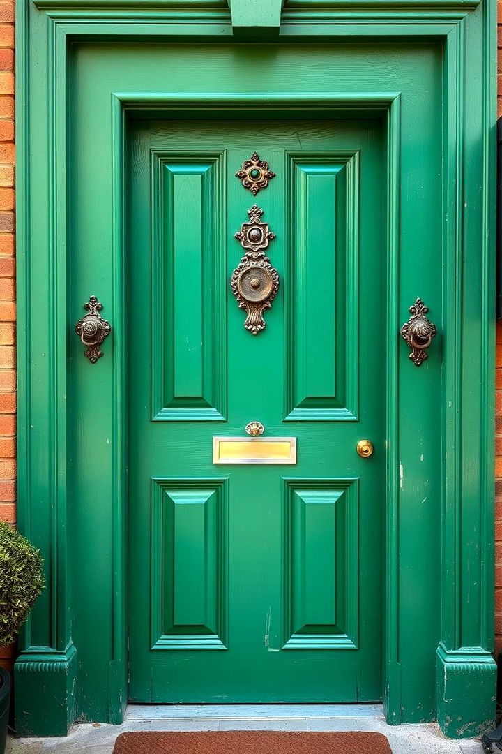 Whimsical Elements - 22 Emerald Green Front Door Ideas