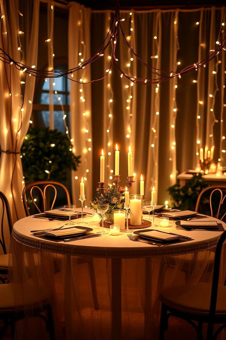Whimsical Fairy Light Accents - 22 Round Table Decor Ideas