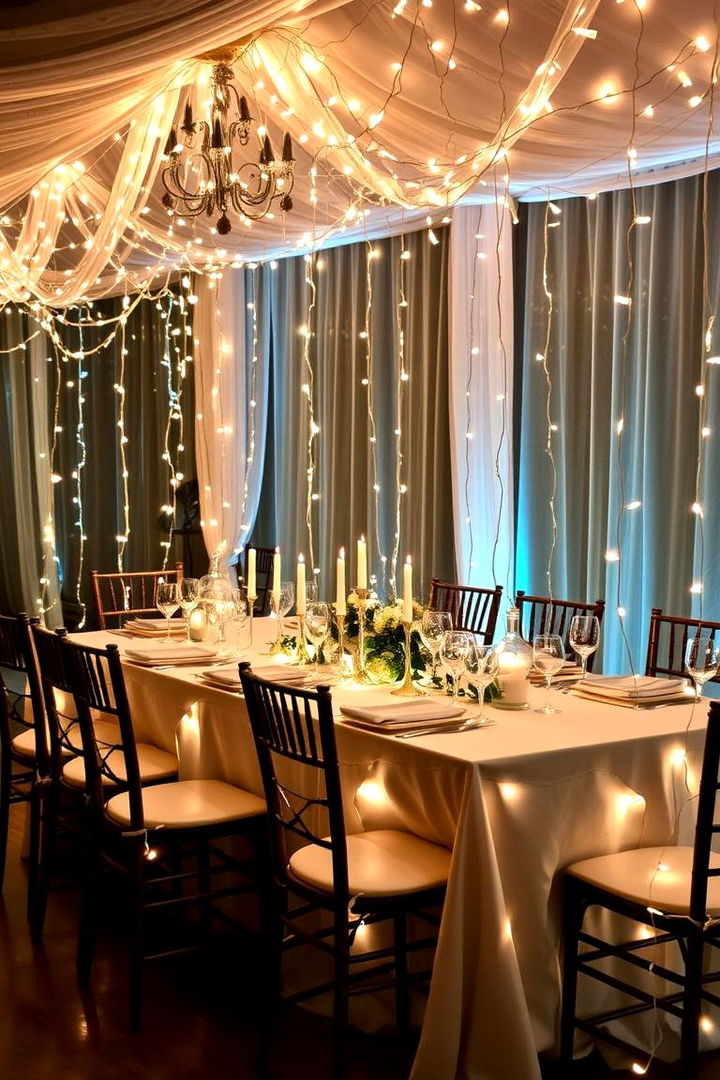 Whimsical Fairy Lights - 22 Dining Room Table Decor Ideas
