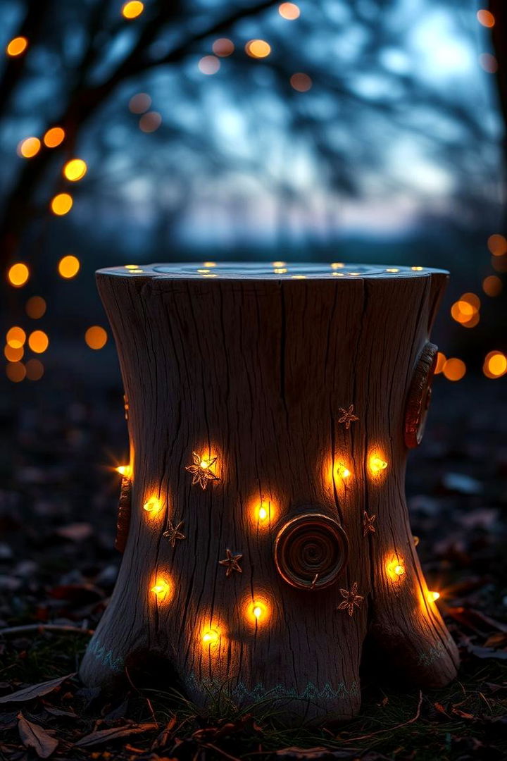 Whimsical Fairy Tale Stool - 22 Tree Stump Decorating Ideas