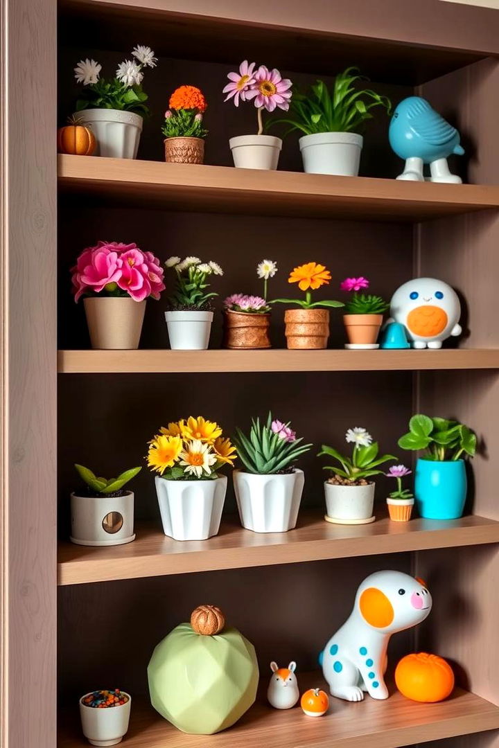 Whimsical Flower Shelf Displays - 22 Floral Nursery Ideas