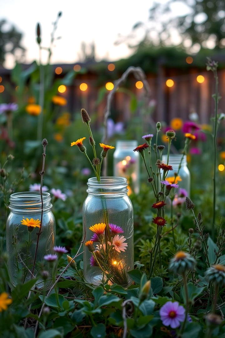 Whimsical Garden Glow - 22 Mason Jar Wedding Centerpieces