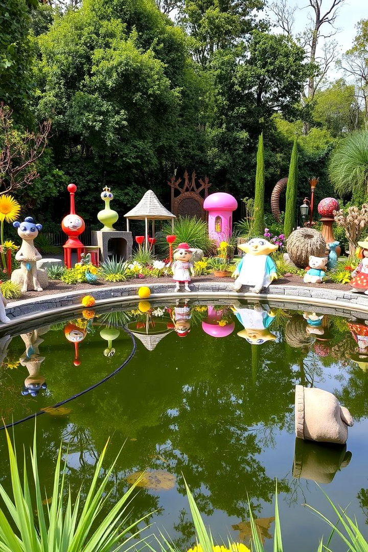 Whimsical Garden Sculpture - 22 Small Garden Reflecting Pool Ideas