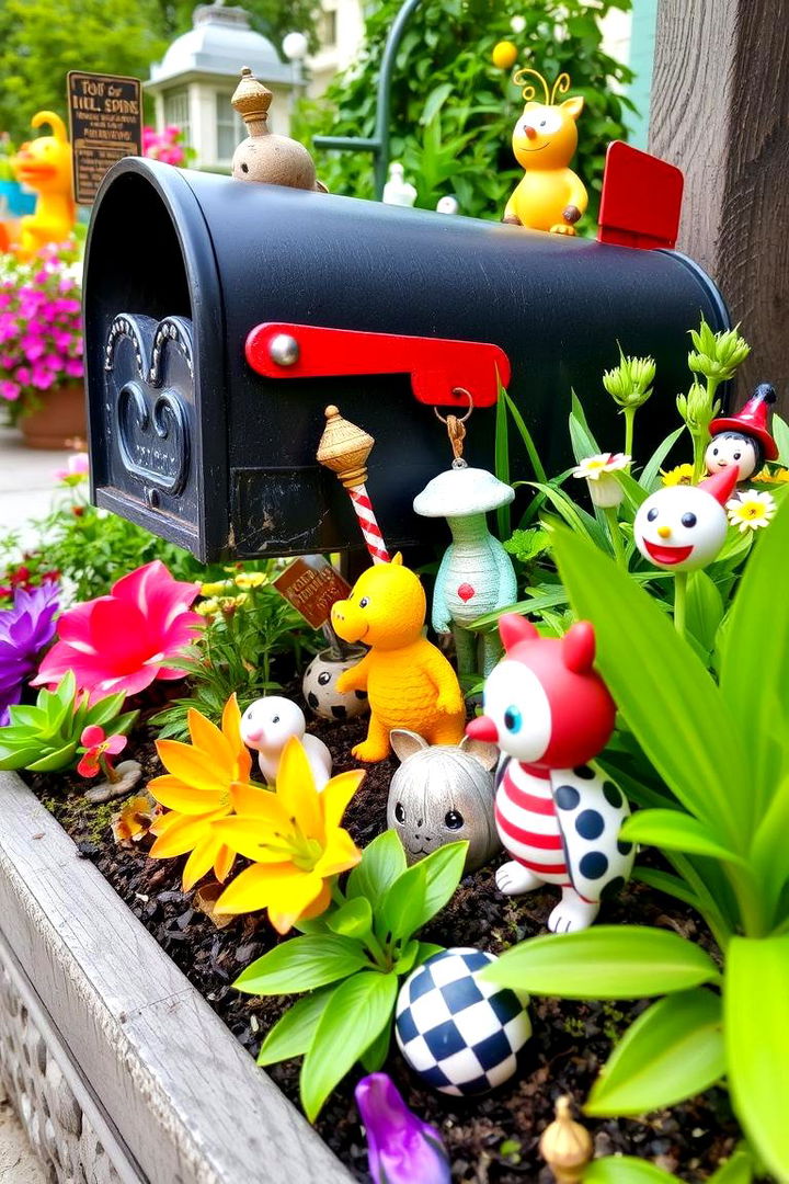 Whimsical Garden Sculptures - 22 Mailbox Landscaping Ideas