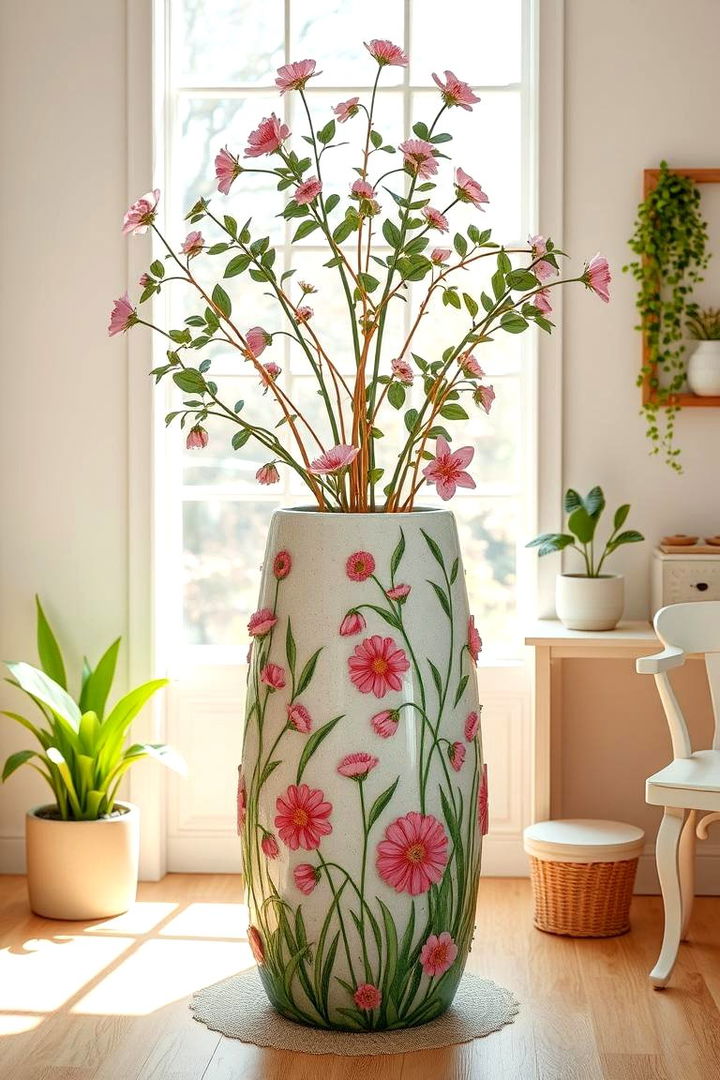 Whimsical Garden Theme - 22 Large Floor Vase Decoration Ideas