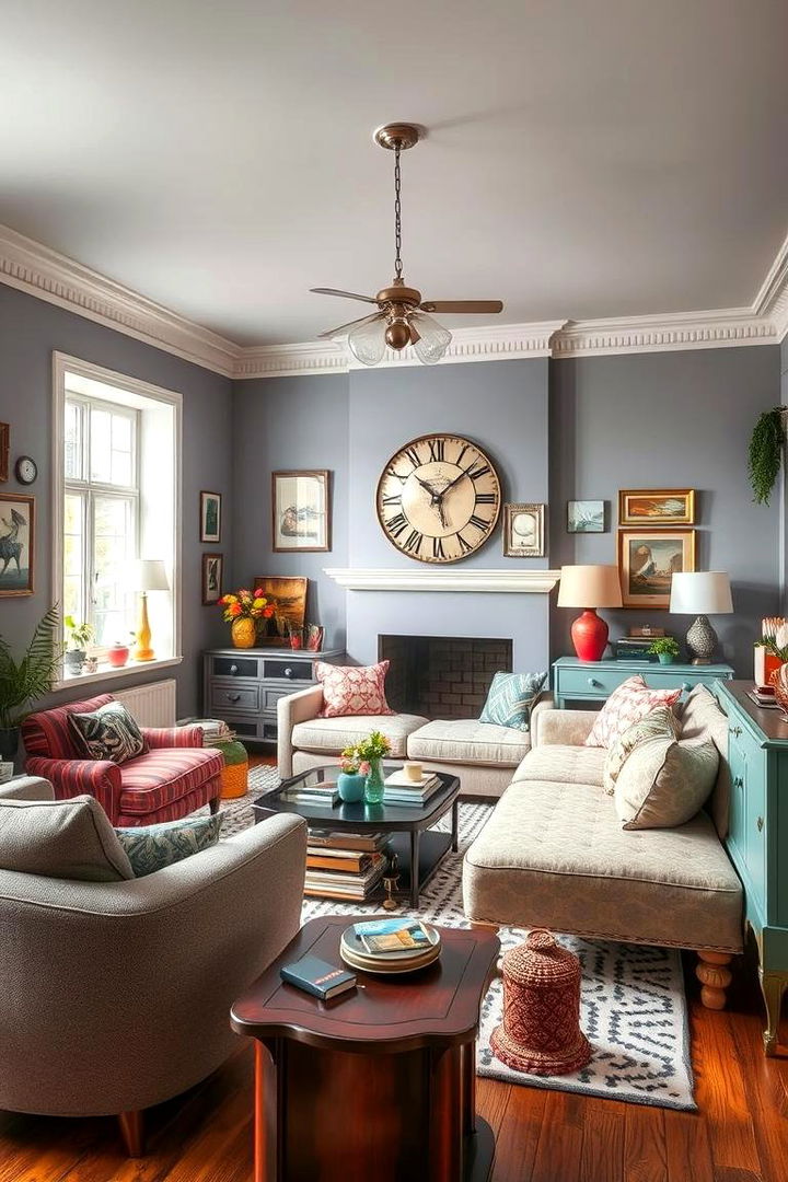 Whimsical Grey with Retro Vibes - 22 Grey Living Room Ideas