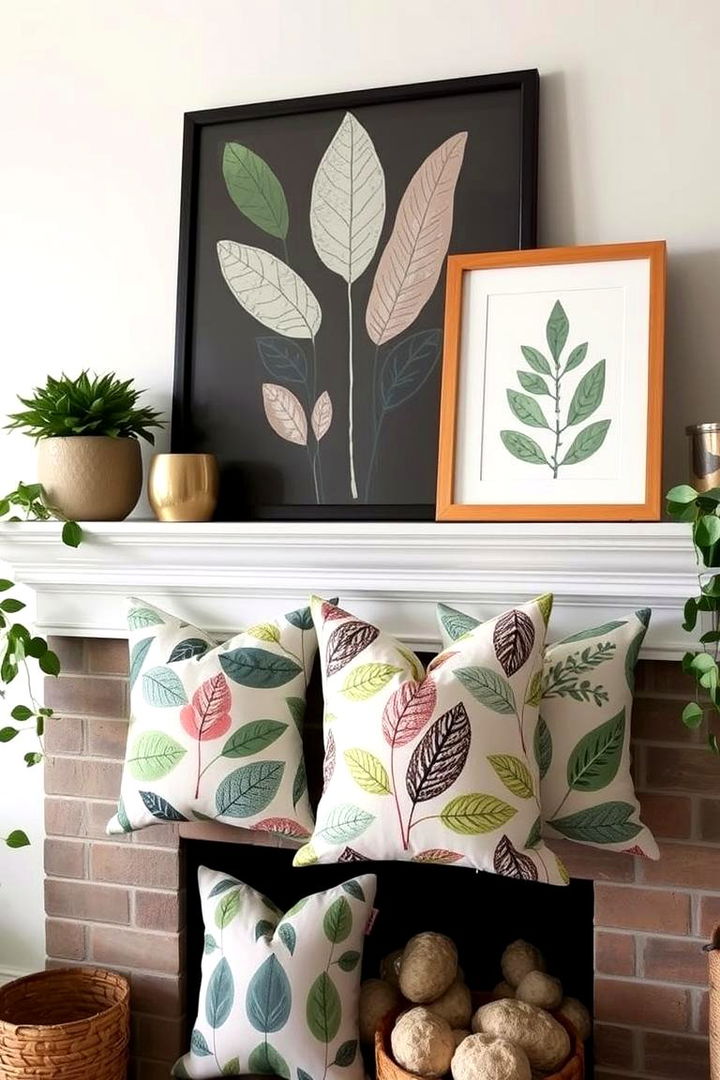 Whimsical Leaf Patterns and Prints - 22 Fall Mantel Decor Ideas