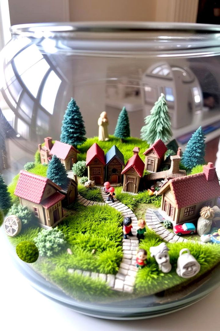 Whimsical Miniature Village Terrarium - 22 Terrarium Ideas