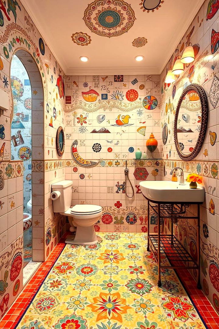 Whimsical Mosaic Details - 22 Eclectic Bathroom Ideas