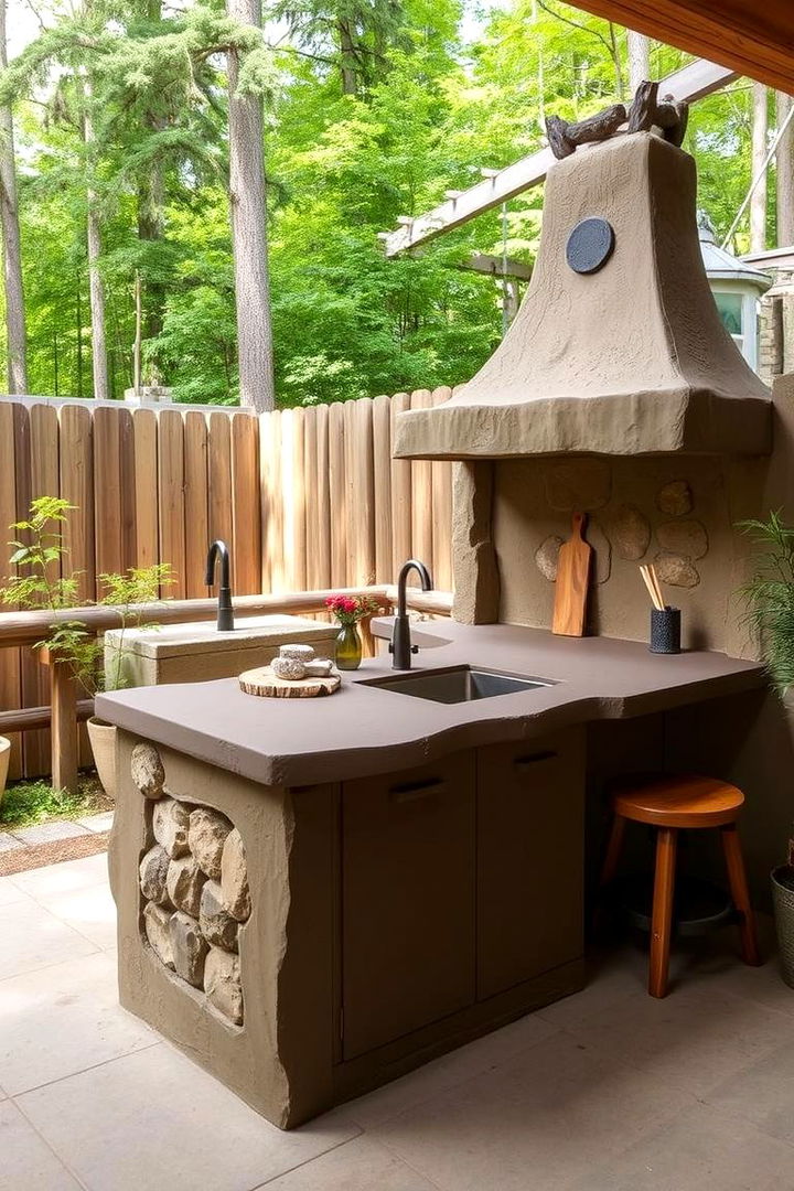 Whimsical Mud and Stone Kitchen - 22 Mud Kitchen Ideas for Kids