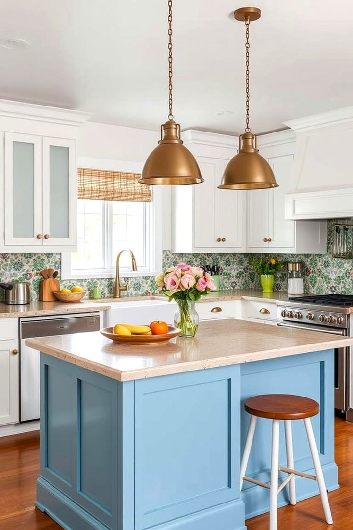 Whimsical Pattern Inspirations - 22 Farmhouse Kitchen Island Ideas