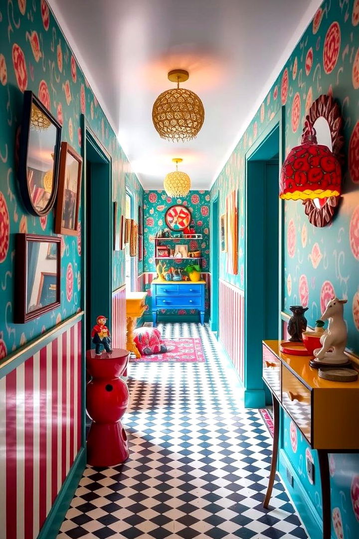 Whimsical Patterned Hallway - 22 Hallway Ideas
