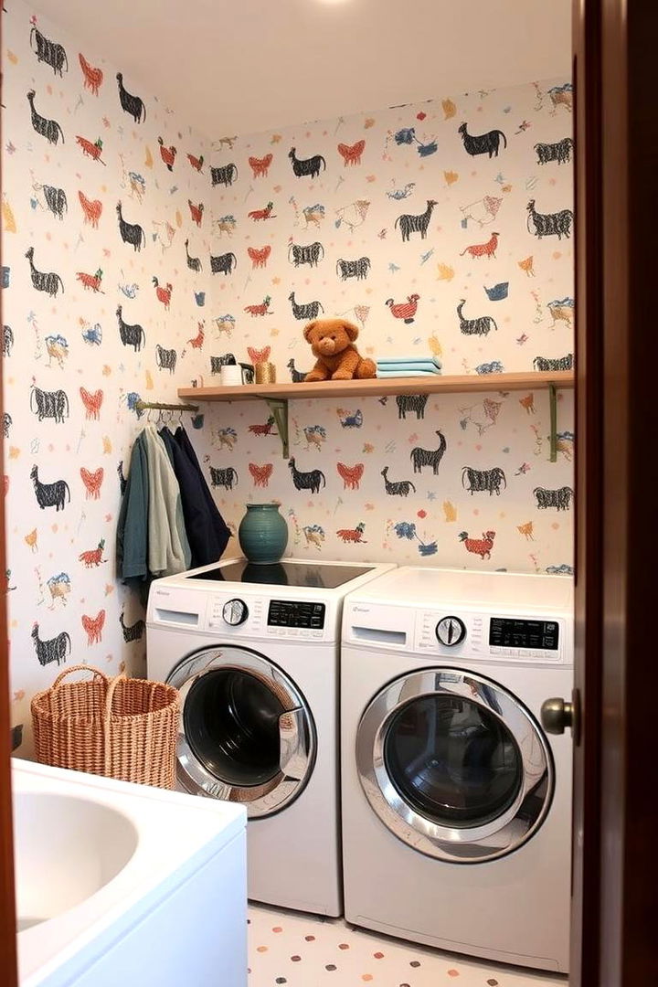 Whimsical Patterns for a Quirky Twist - 22 Laundry Room Wallpaper Ideas