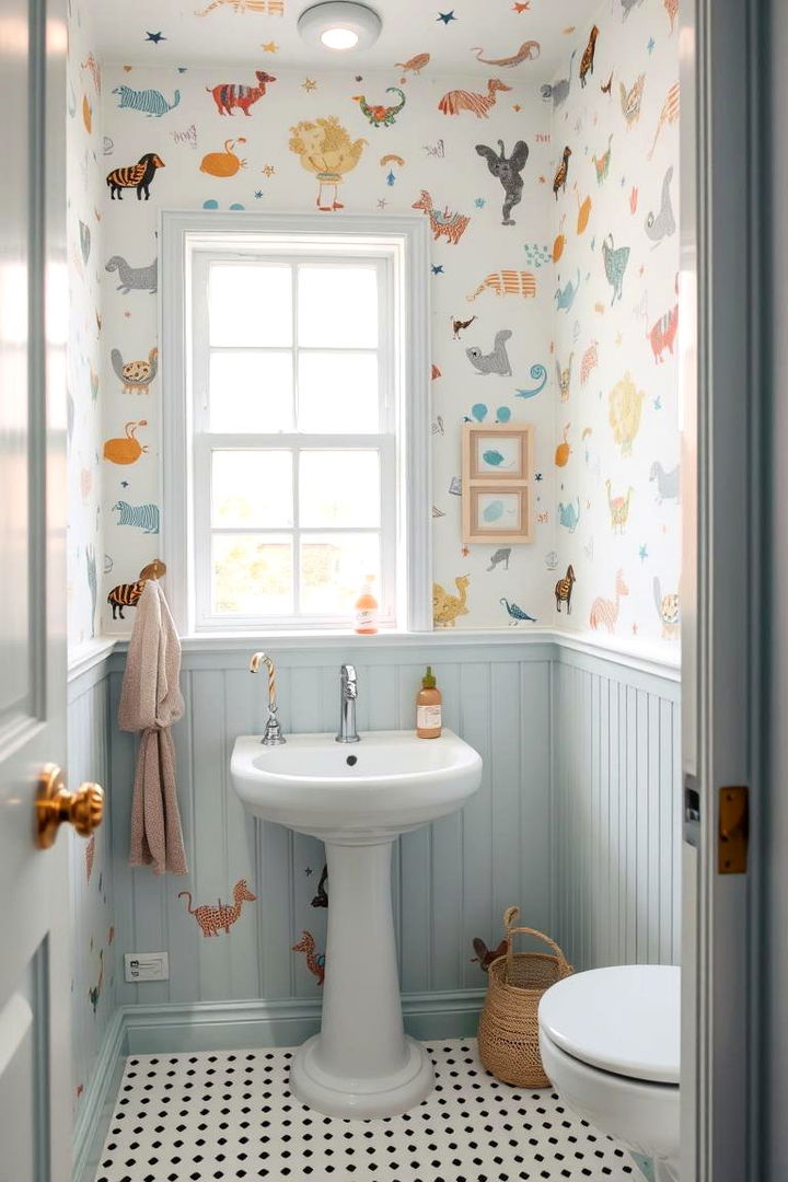 Whimsical Patterns - 22 Bathroom Wallpaper Ideas
