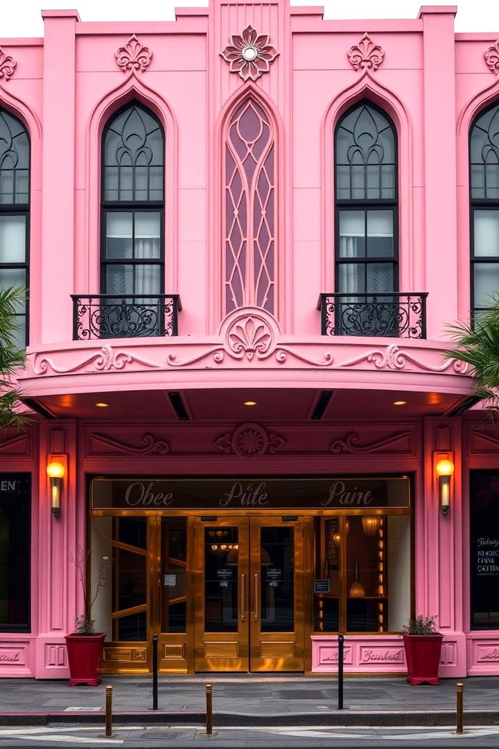Whimsical Pink Art Deco - 22 Pink House Exterior Ideas