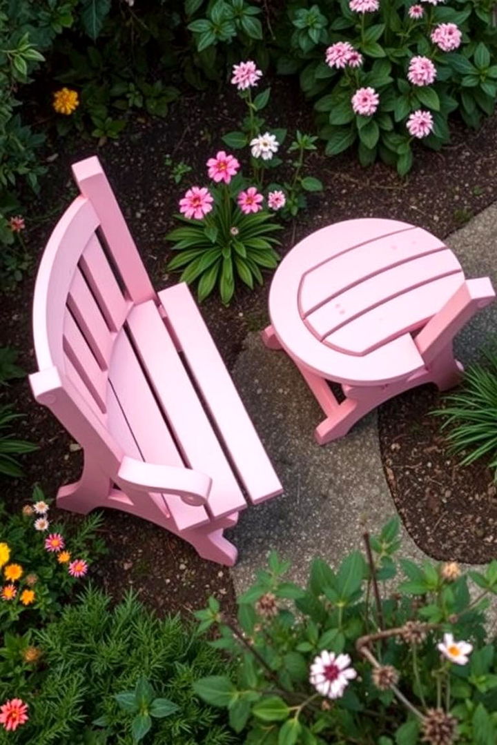 Whimsical Pink Garden Benches - 22 Pink Garden Ideas