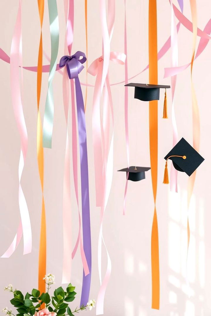 Whimsical Ribbon and Streamer Arrangement - 22 Graduation Centerpiece Ideas