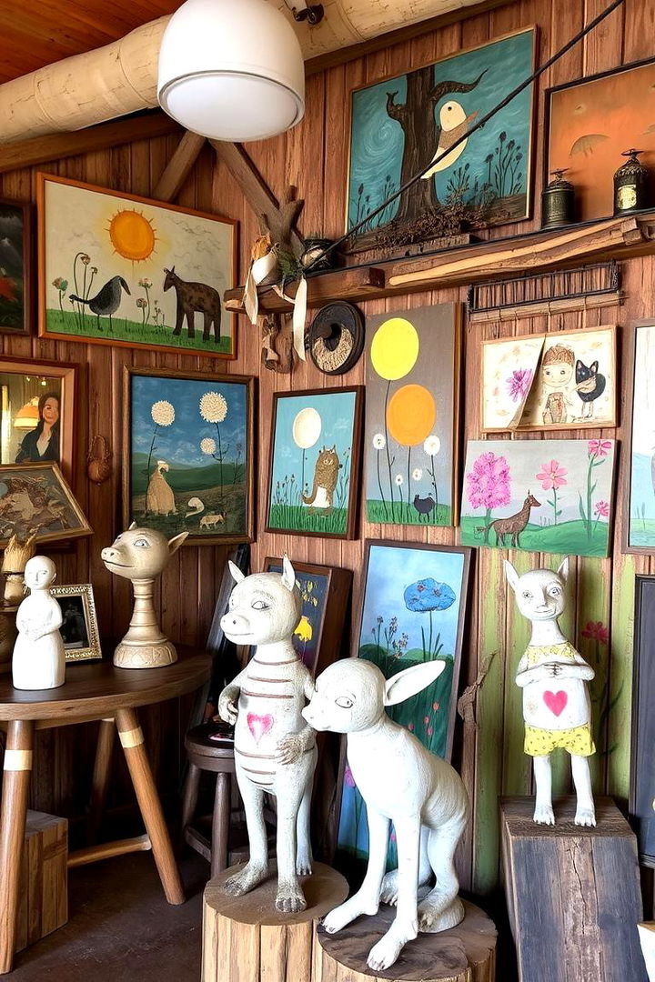 Whimsical Rustic Art Pieces - 22 Rustic Interior Design Ideas