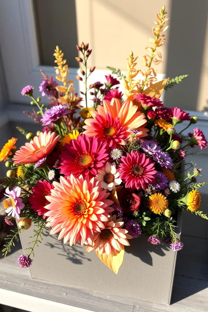 Whimsical Seasonal Mix - 22 Fall Flower Box Ideas