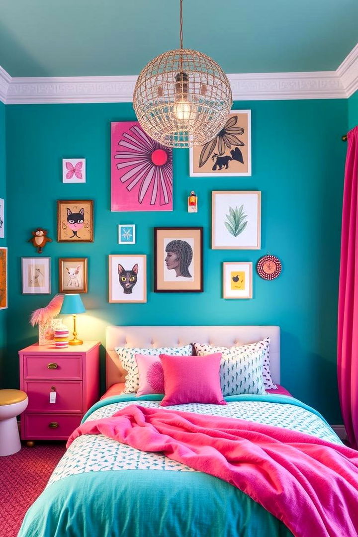 Whimsical Teal Pink Gallery - 22 Teal and Pink Bedroom Ideas