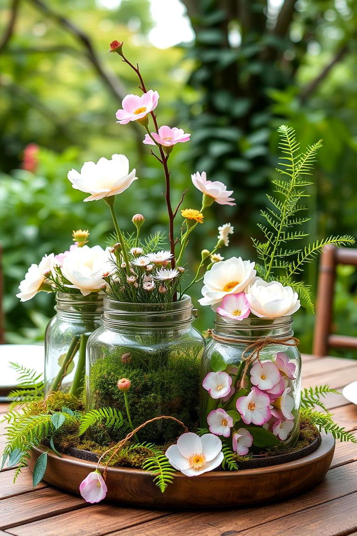 Whispering Garden Charm - 22 Mason Jar Wedding Centerpieces